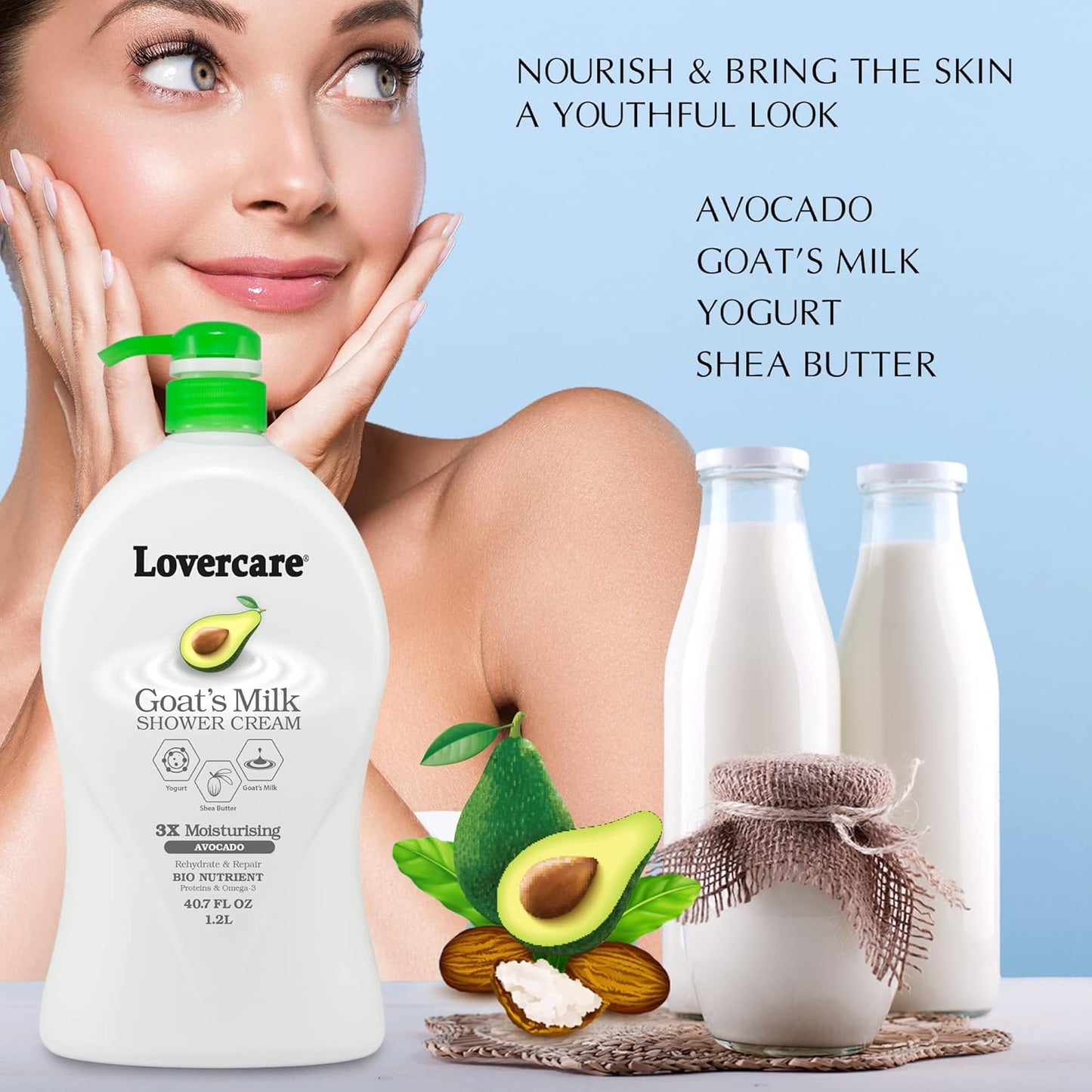 Lovercare Goat's Milk Avocado Shower Cream 1.2 L