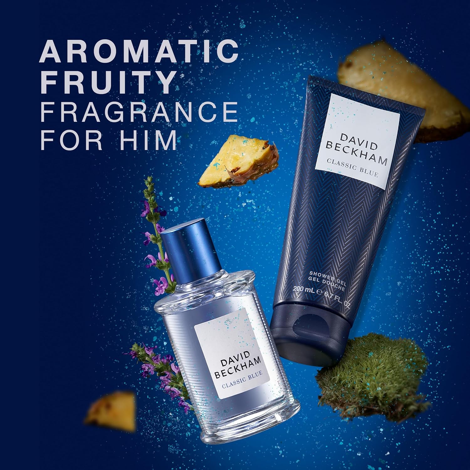 David Beckham Classic Blue Eau De Toilette 50ml and Shower Gel 200ml gift Set for Men