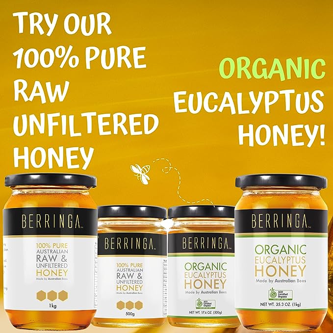Berringa 100% Pure Australian Raw & Unfiltered Organic Honey 1kg