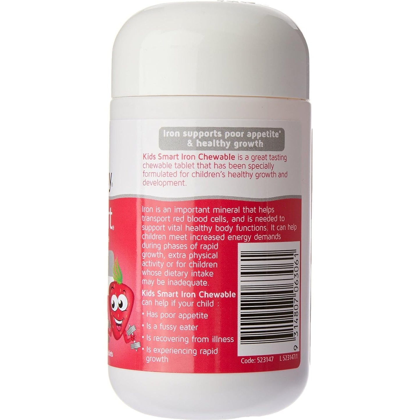 Nature's Way Kids Smart Iron + Vitamin C Strawberry Flavour 50 Tablets