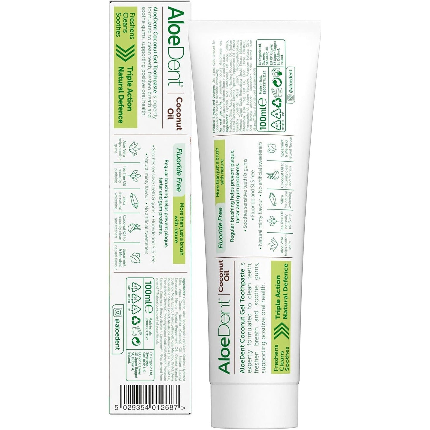 Aloe Dent Toothpaste Coconut Oil Fluoride Free 100ml