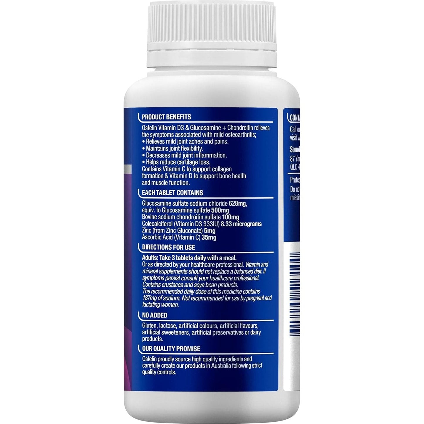 Ostelin Vitamin D3 + Glucosamine + Chondroitin 90 Tablets