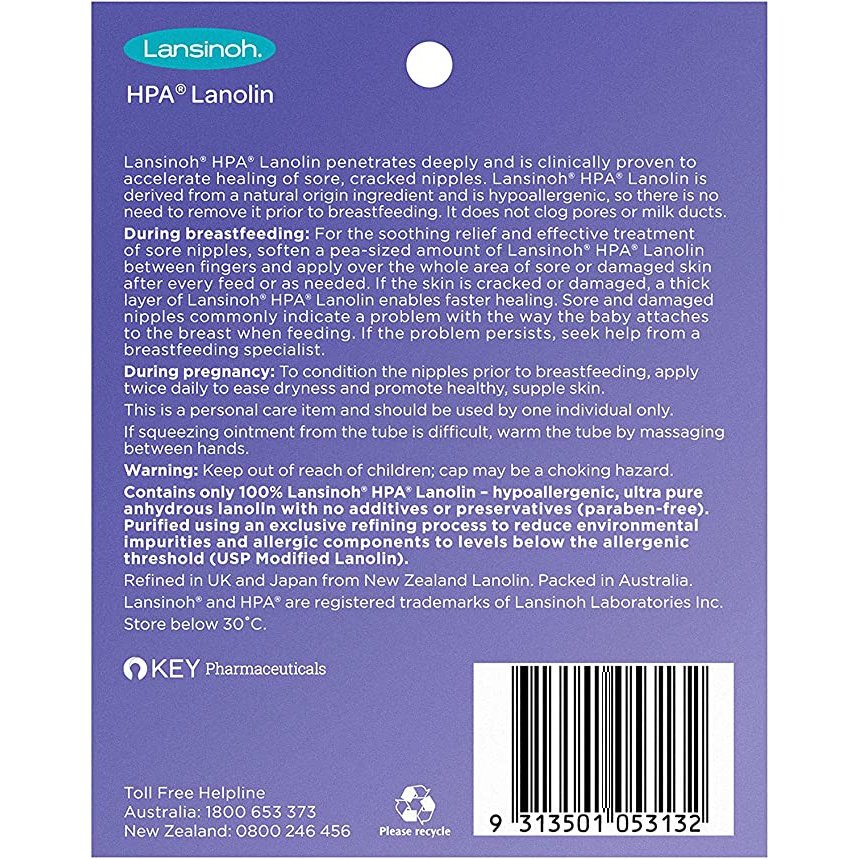 Lansinoh HPA Lanolin Nipple Cream 15g