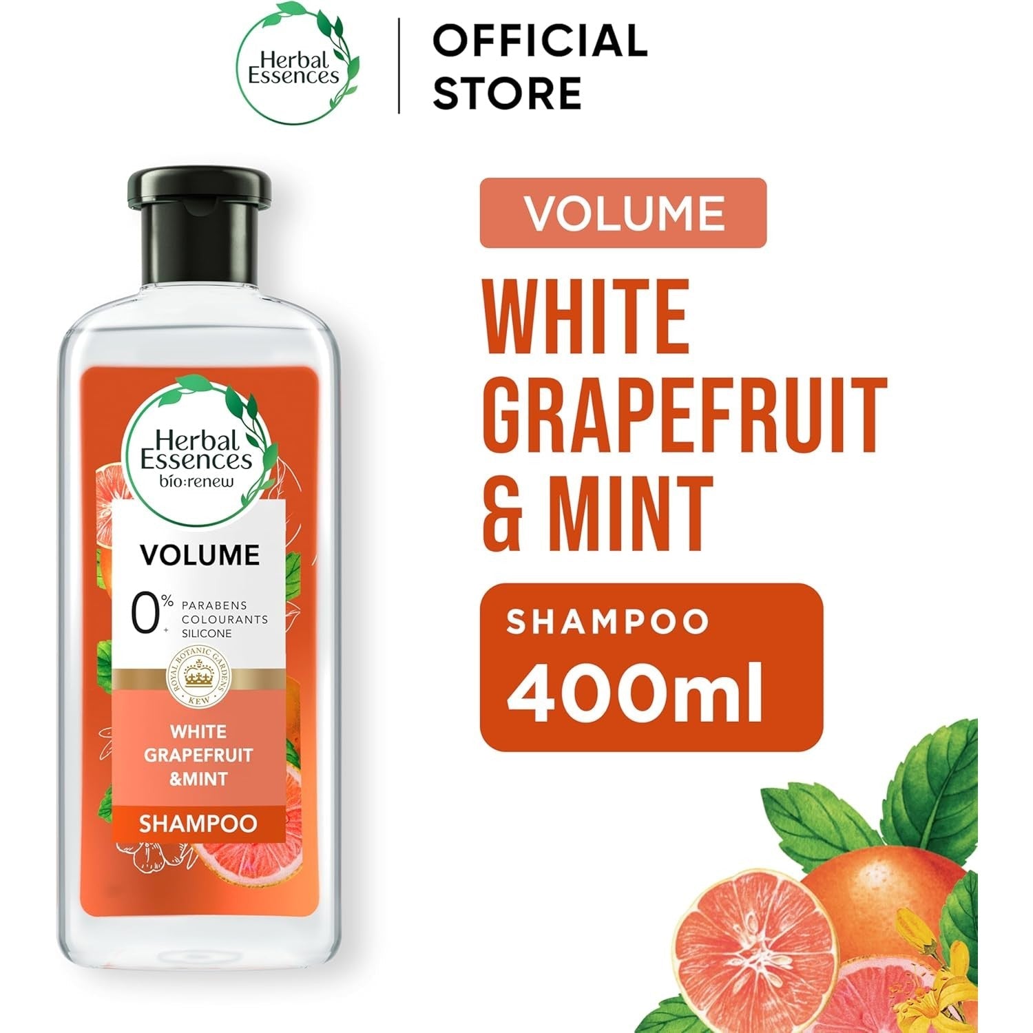 Herbal Essences Bio:renew Naked Volume White Grapefruit & Mosa Mint Shampoo 400ml