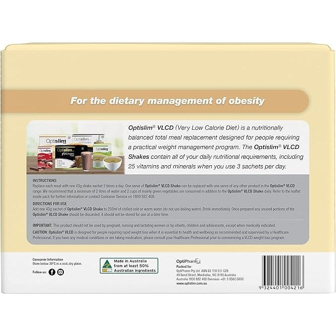 Optislim VLCD Meal Replacement Shake Vanilla 21x43g Sachets