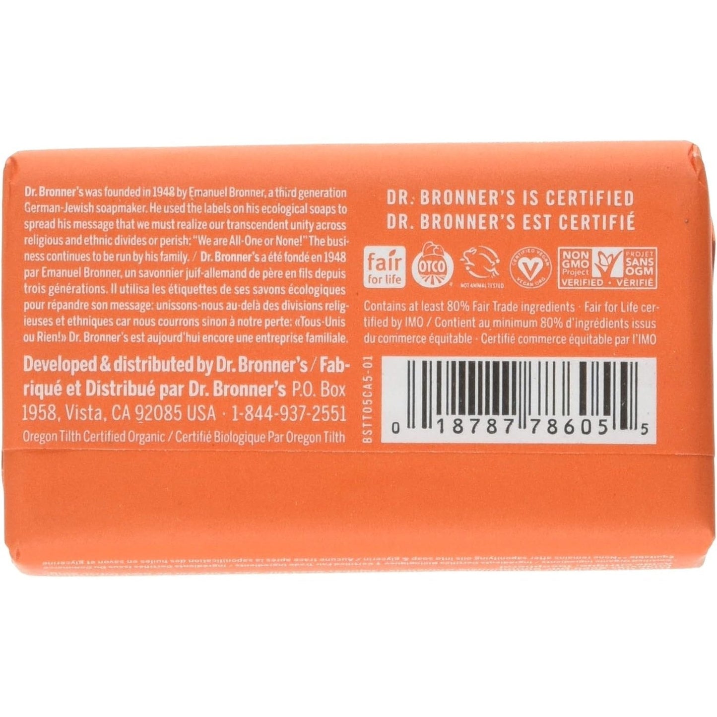 Dr. Bronner's Pure-Castile Bar Soap (Hemp All-One) Tea Tree 140g