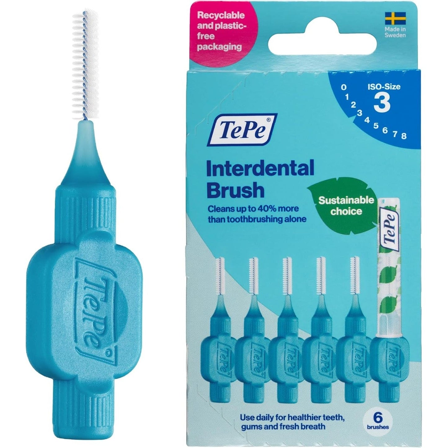 Tepe Interdental Brush 0.6mm Blue 6 Pack