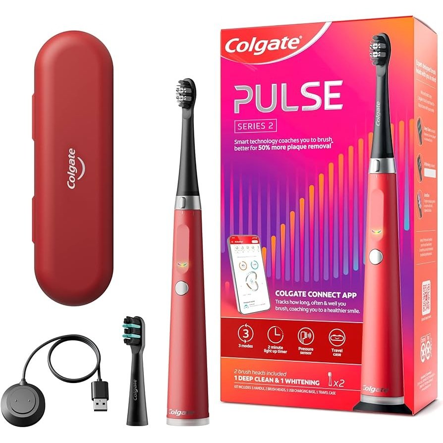Colgate Electric Toothbrush Series 2 Pulse Deep Clean & Whitening Red