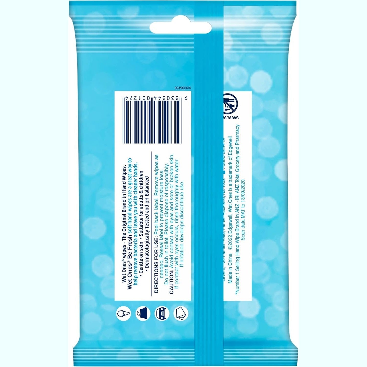 Wet Ones Be Fresh Original Antibacterial Hand & Body Wipes 15 Wipes