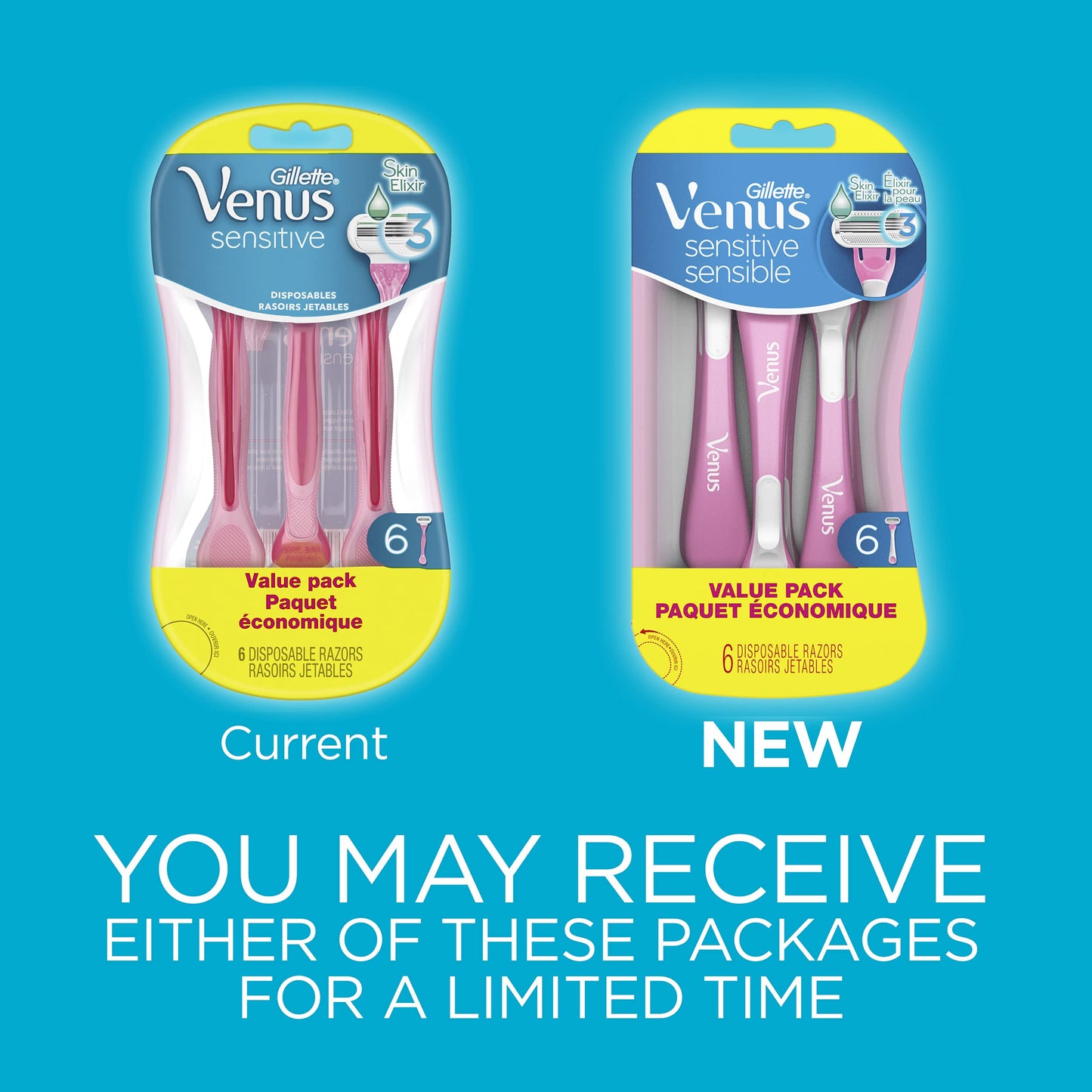 Gillette Venus Sensitive Disposable Value 6Pk