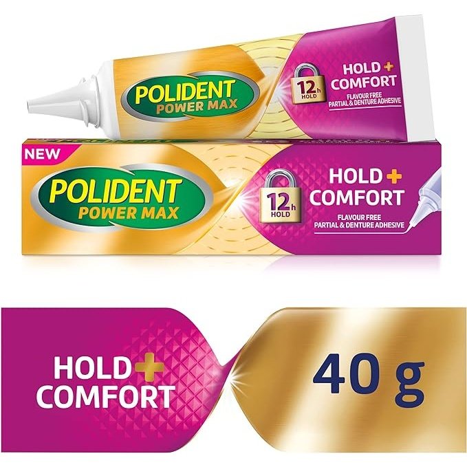 Polident Max Hold + Comfort Adhesive Cream 40g