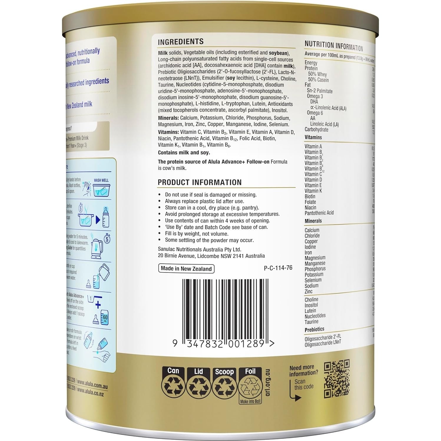 Alula Advance+ Stage 2 Follow on Formula 6-12 Months 800g