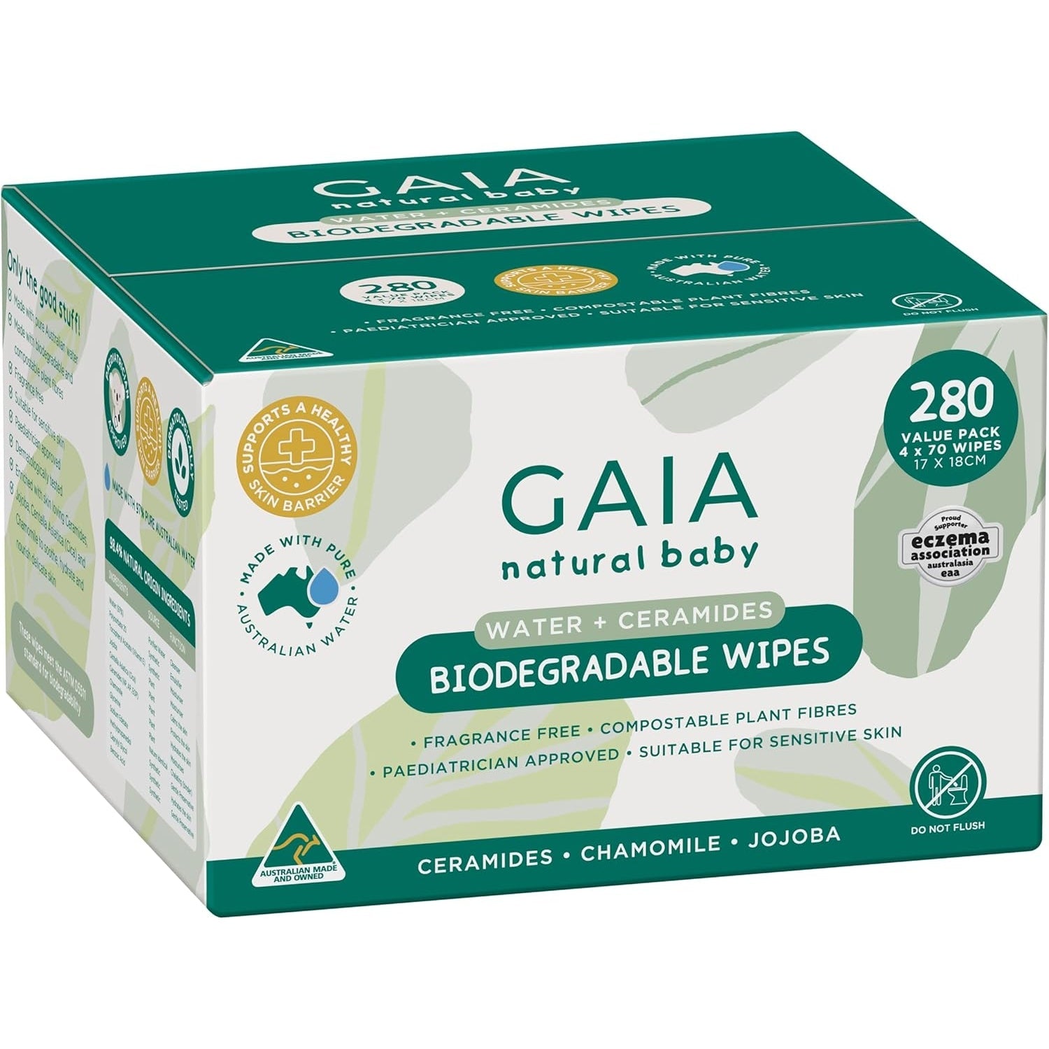 GAIA Biodegradable Water Wipes 280pk
