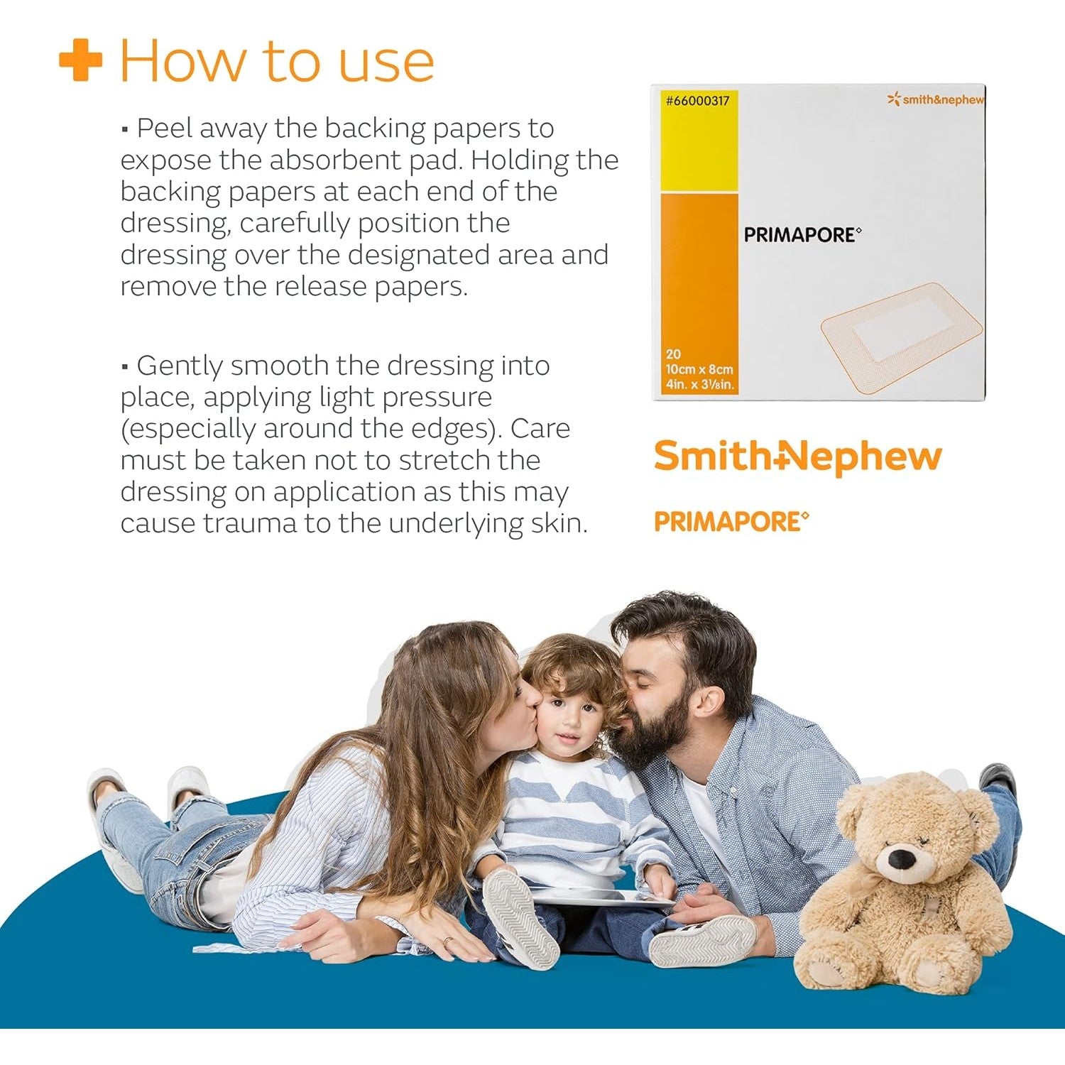 Primapore Wound Dressing Adhesive 10cm X 8cm 20 Pack