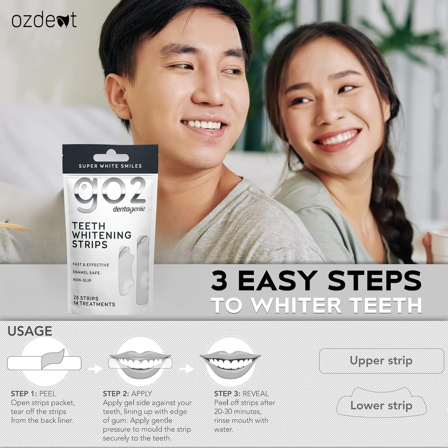 Dentagenie Go2 Whitening Strips 28Pk