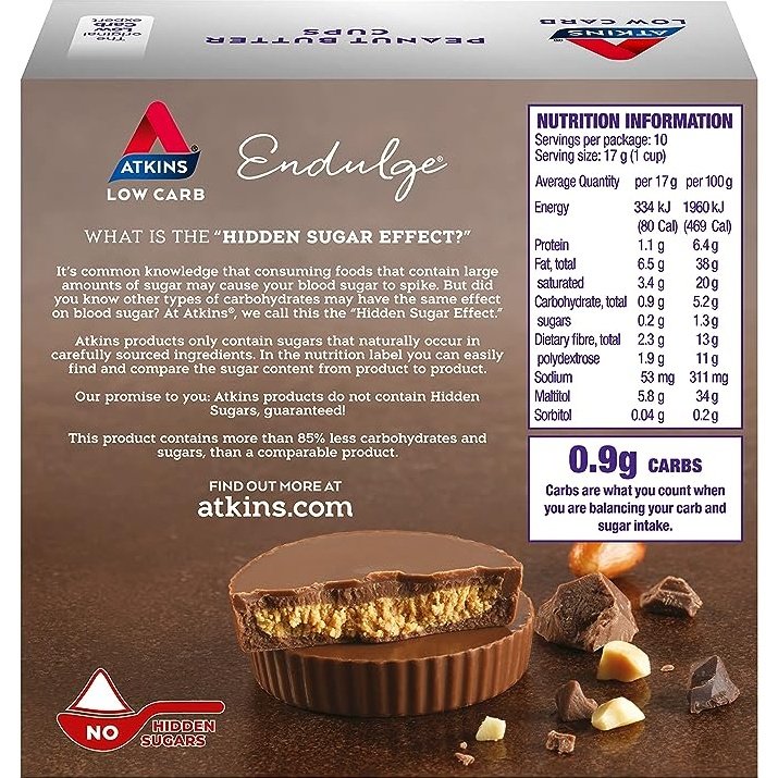 Atkins Peanut Butter Cups 17g 10 Pack