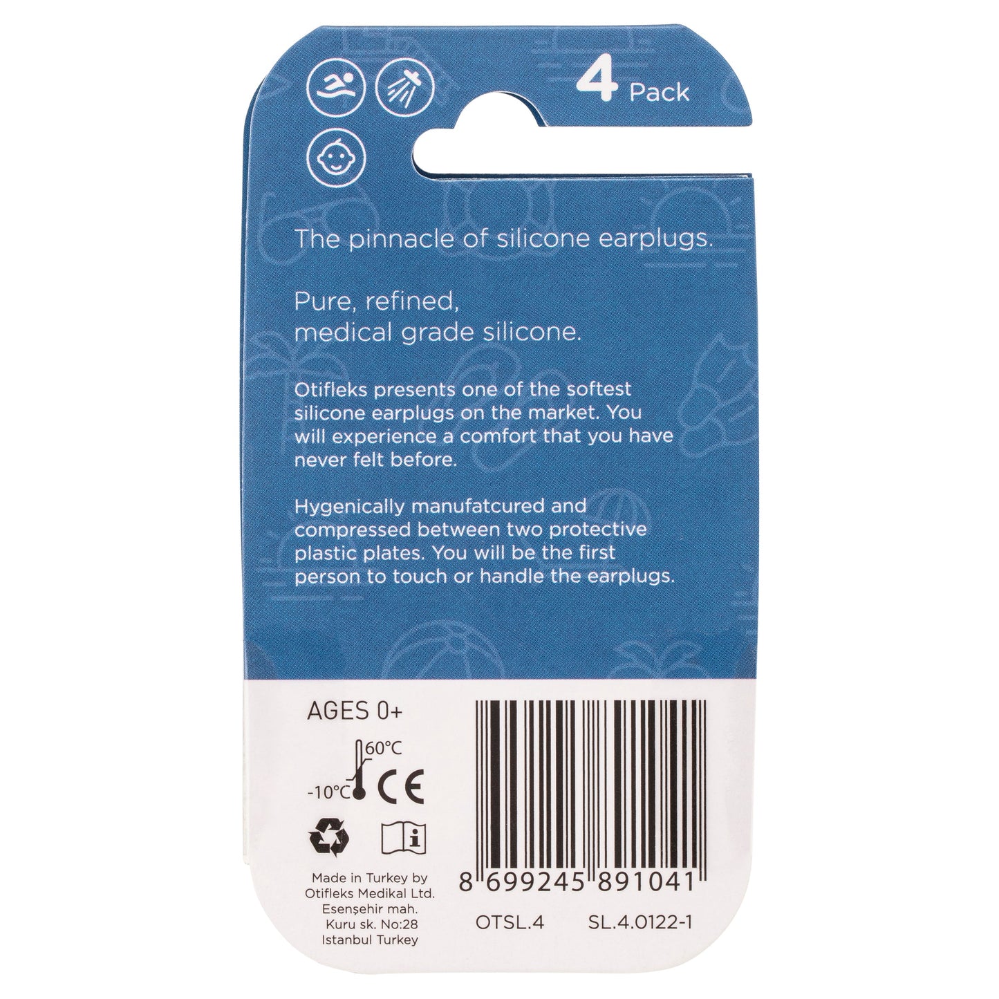 OTIFLEKS SILICONE EAR PLUGS 4PK