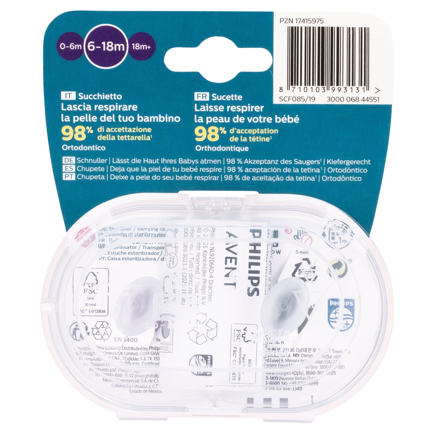 Avent Ultra Air Soother Deco Mixed 6-18 Months 2 Pack - Assorted