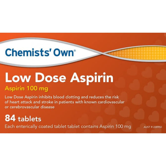 Chemists’ Own Low Dose Aspirin 84 Tablets (Generic of Cartia)