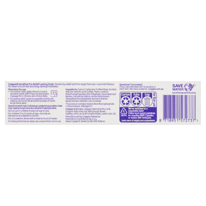 Colgate Toothpaste Pro Relief Lasting Fresh 110g