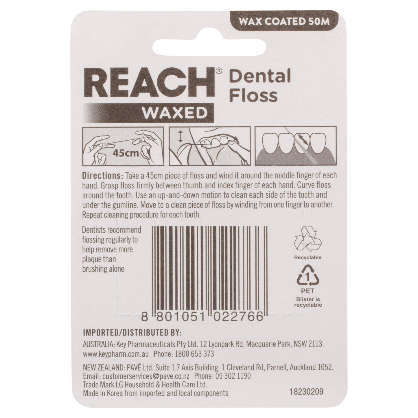 Reach Waxed Dental Floss  50m