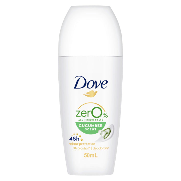 Dove Womens Roll on Cucumber Zero Aluminium 50ml