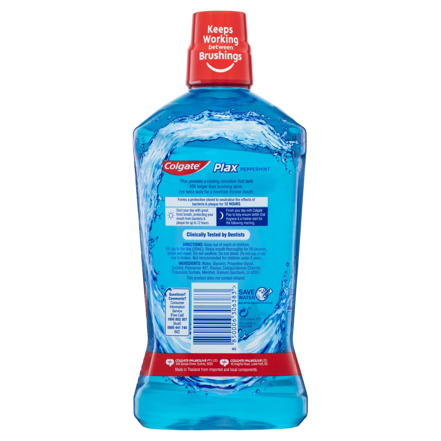 Colgate Plax Alcohol Free Mouthwash Peppermint 1 Litre
