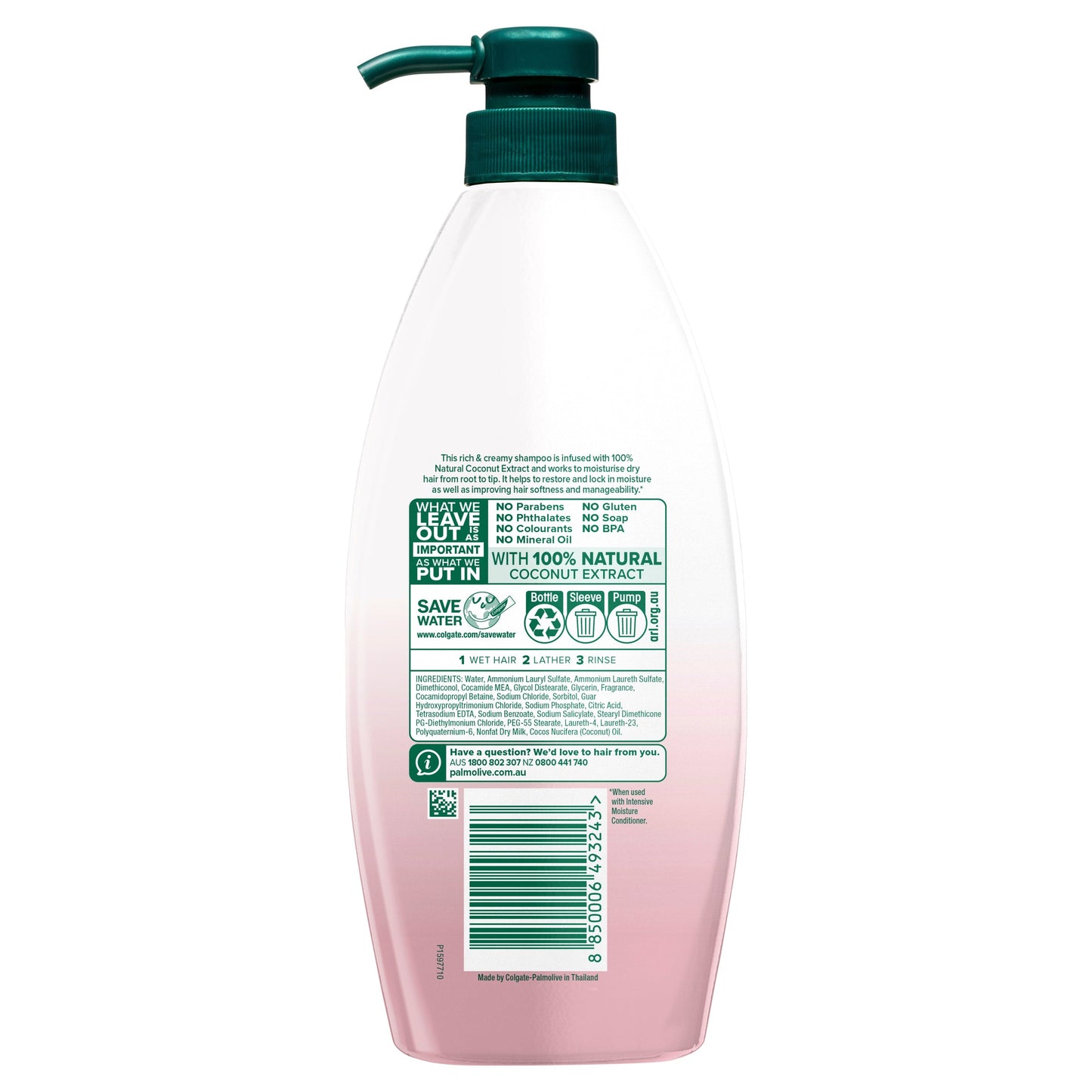 Palmolive Naturals Intensive Moisture Shampoo Coconut Cream 700mL