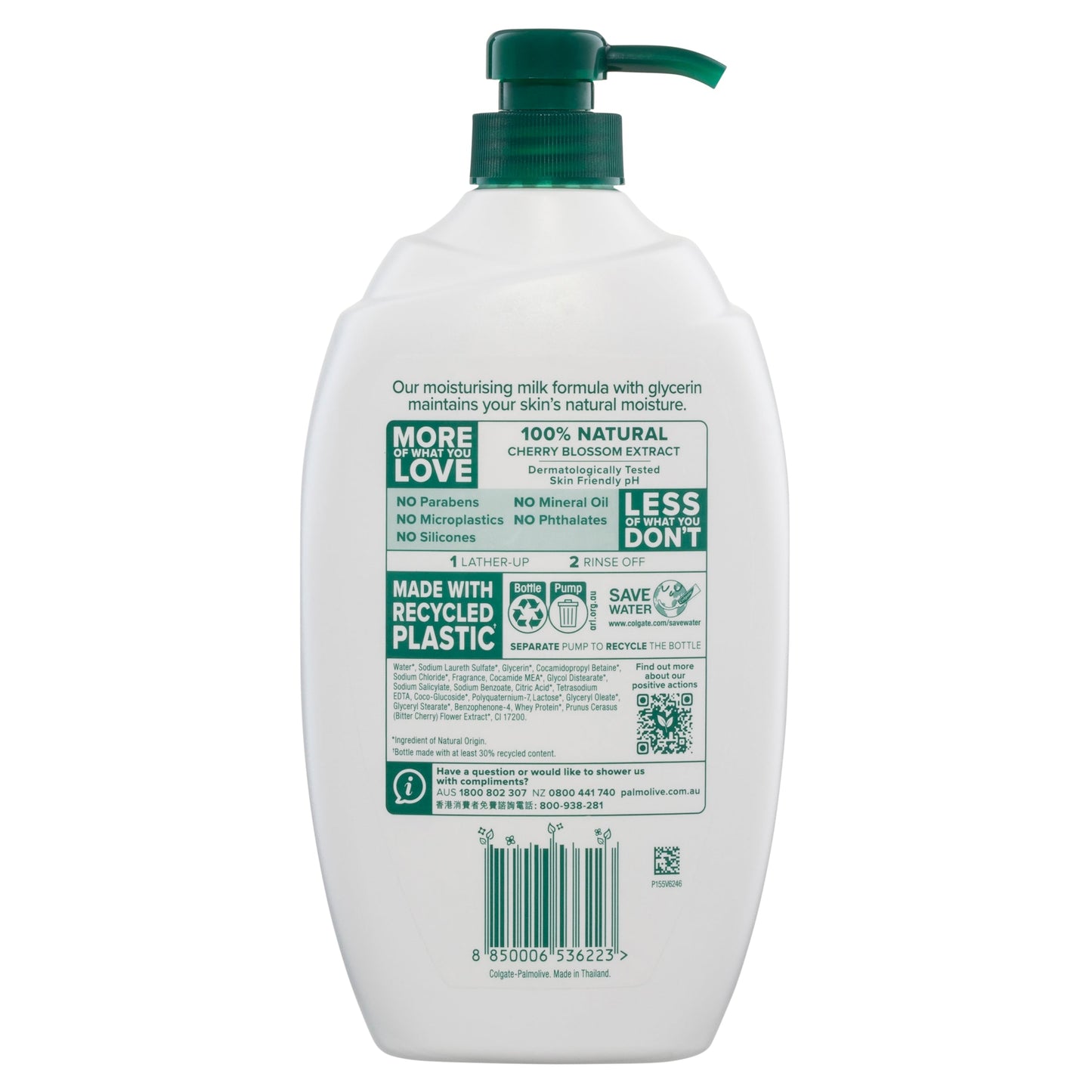 Palmolive Naturals Body Wash Milk & Cherry Blossom Shower Gel 1L