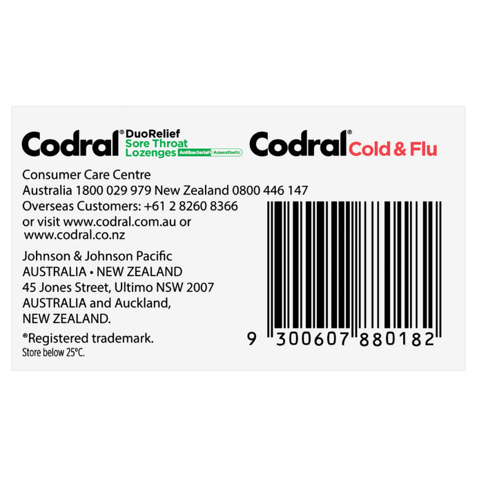 Codral Plus Cold & Flu +sore Throat 16 Lozenges