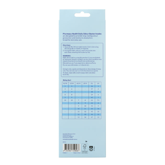 Pharmacy Health Daily Odour Buster Insoles 1 Pr