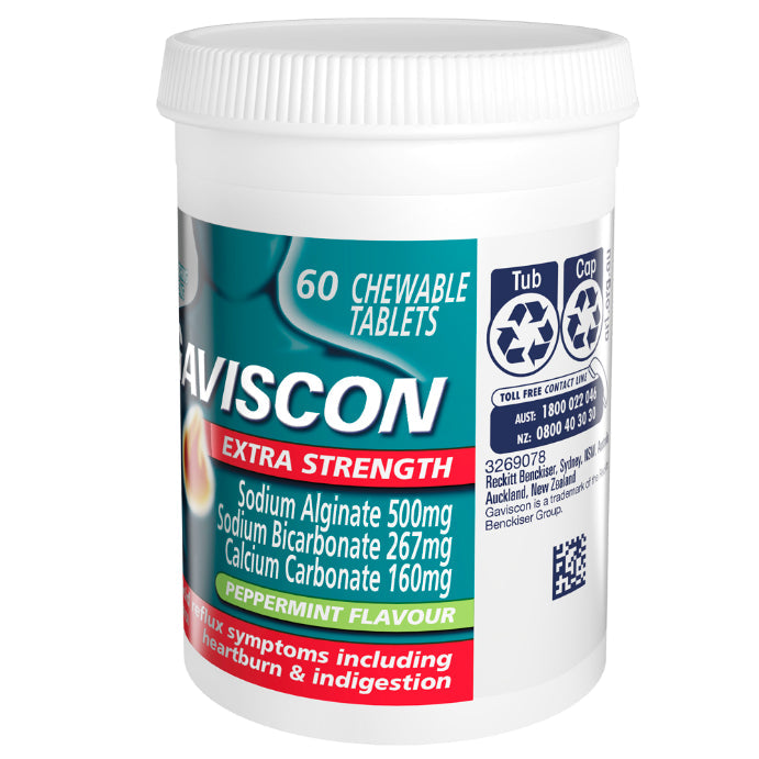 Gaviscon Extra Strength 500mg Chewable T 60