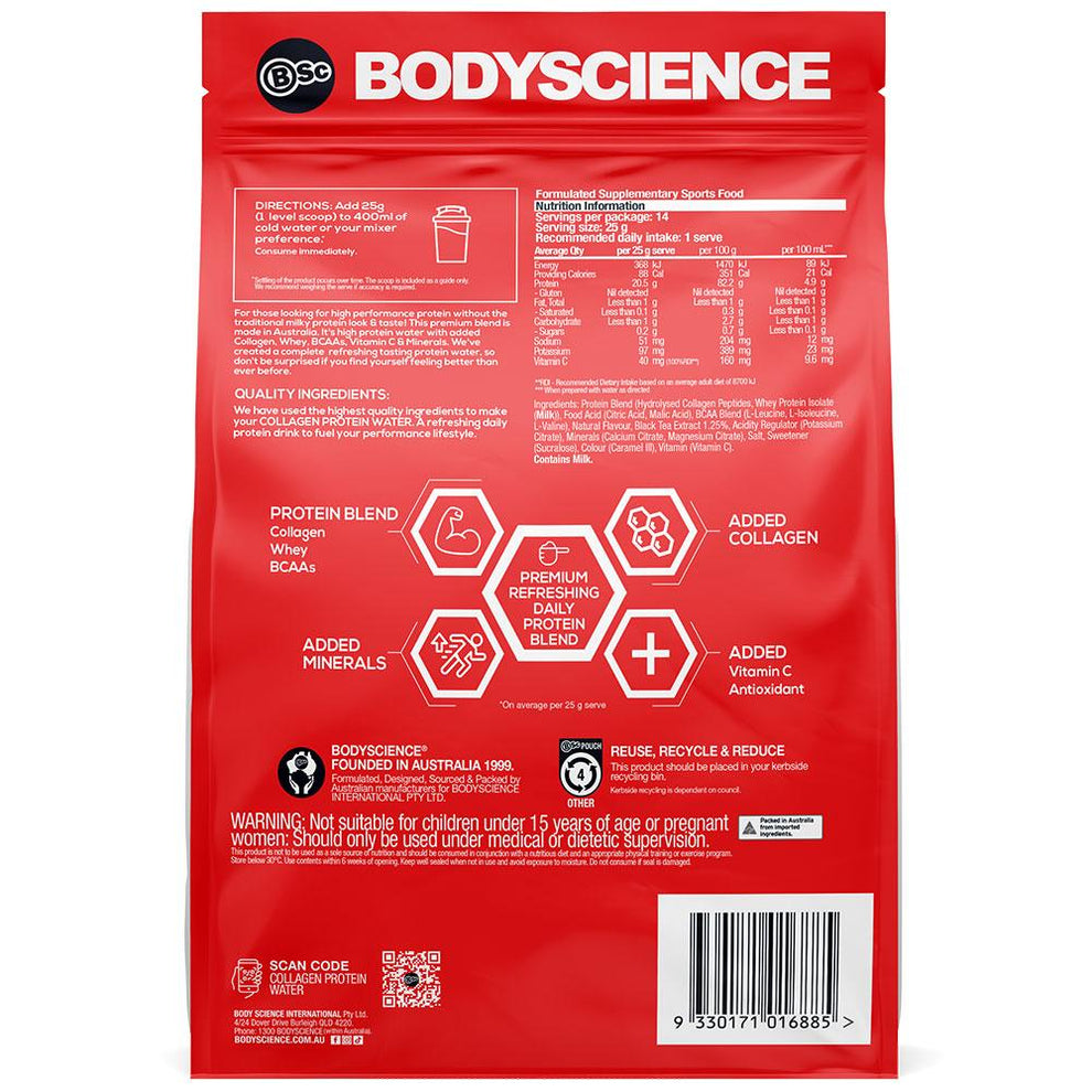Bsc Body Science Collagen Protein Water Peach Iced Tea 350g