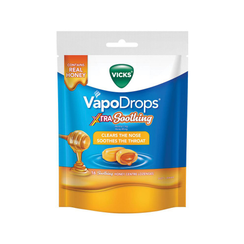 Vicks VapoDrops Xtra Soothing Honey Centre 16 Lozenges