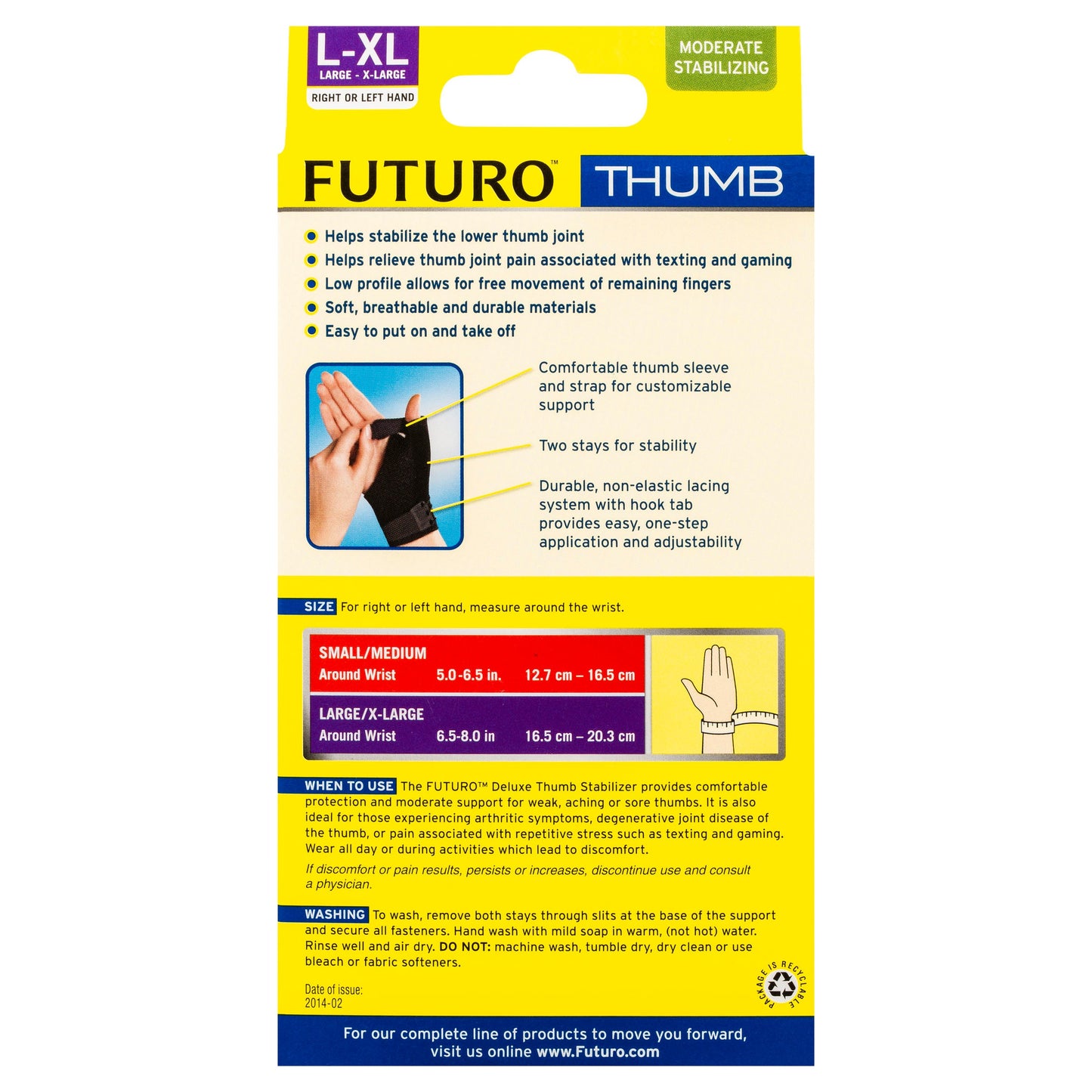 Futuro Deluxe Thumb Stabiliser Black Large/XL