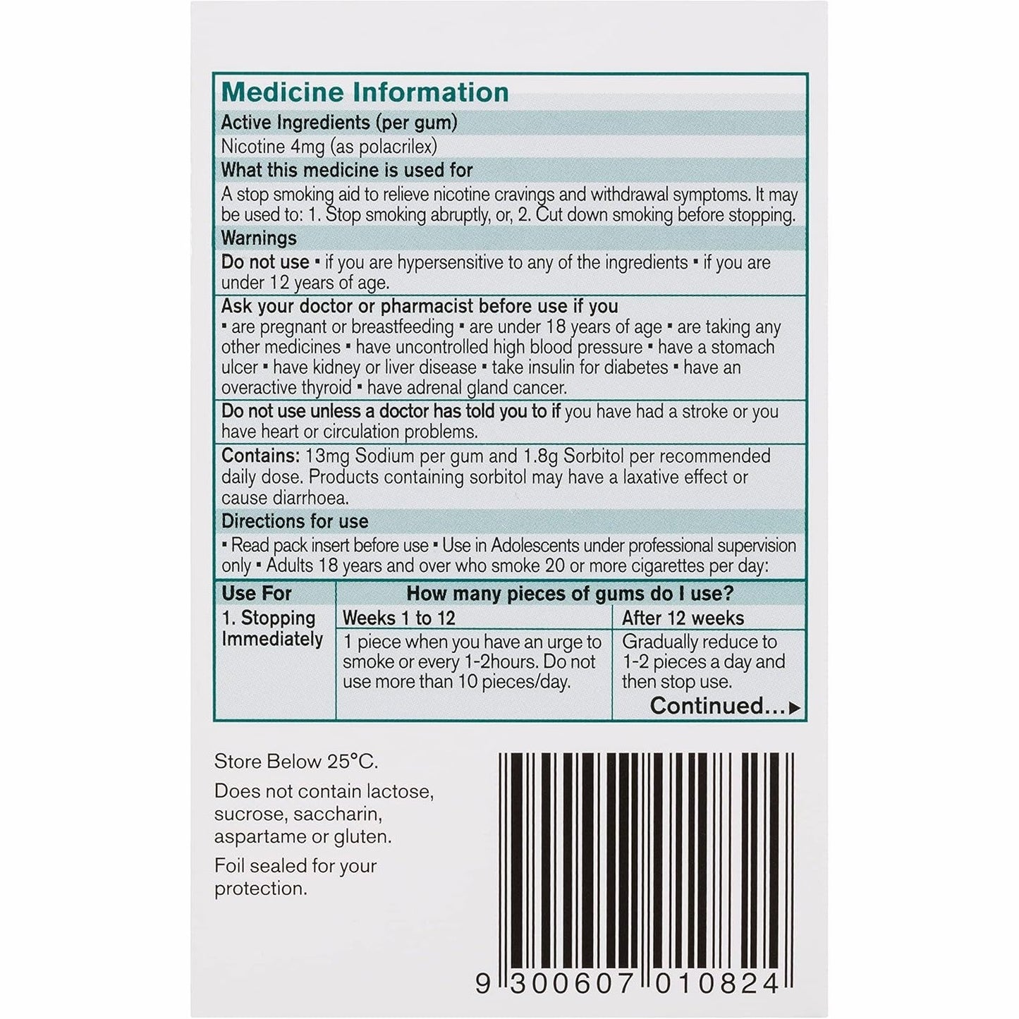 Nicorette Gum 4mg Classic 75 Pieces