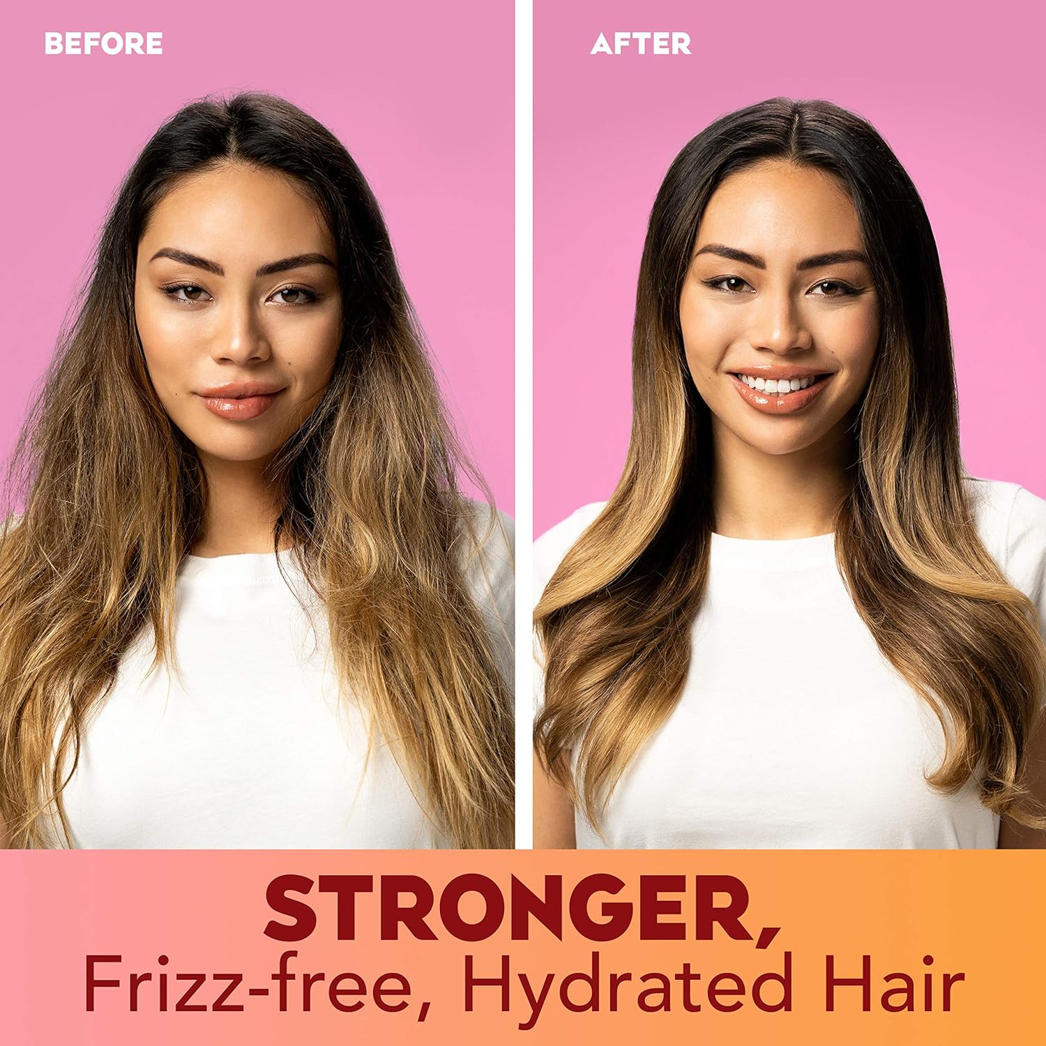 Ogx Frizz Free + Keratin Smoothing Oil 5 in 1 Benefits Shampoo For Frizzy Hair 385ml