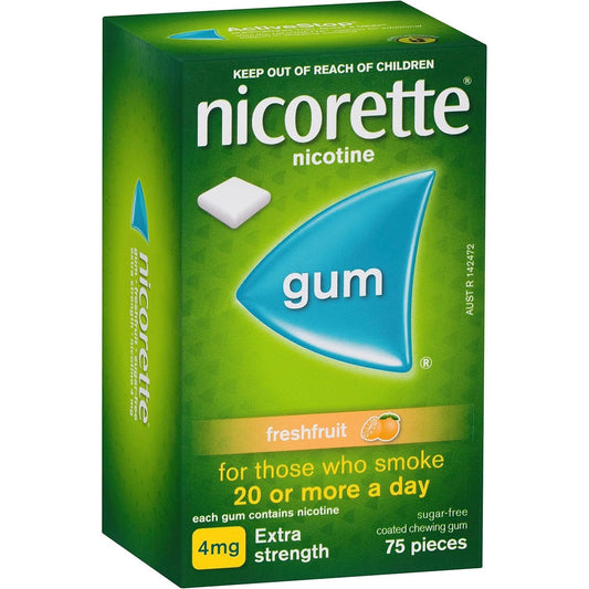 Nicorette Gum 4mg Fresh Fruit 75 Pieces
