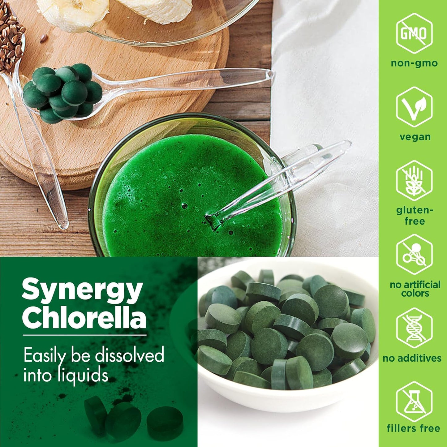 Synergy Natural Organic Chlorella 500mg 200t