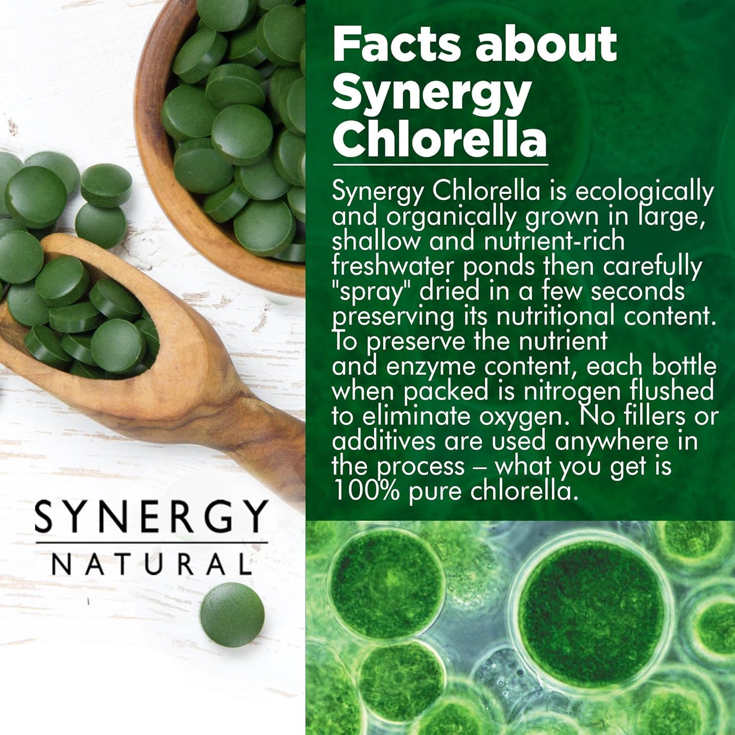 Synergy Natural Organic Chlorella 500mg 200t