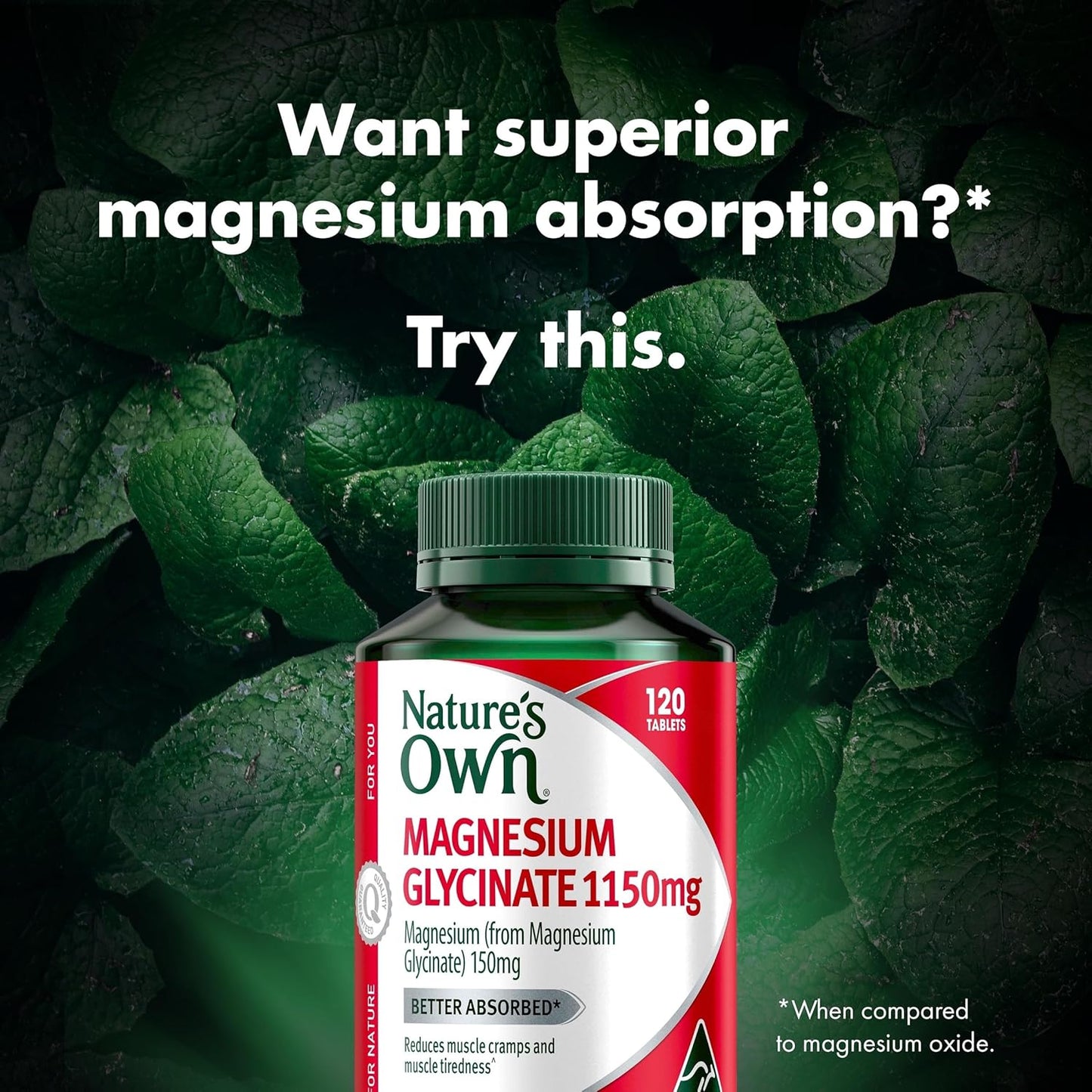 Nature's Own Magnesium Glycinate 1150mg 120 Tablets