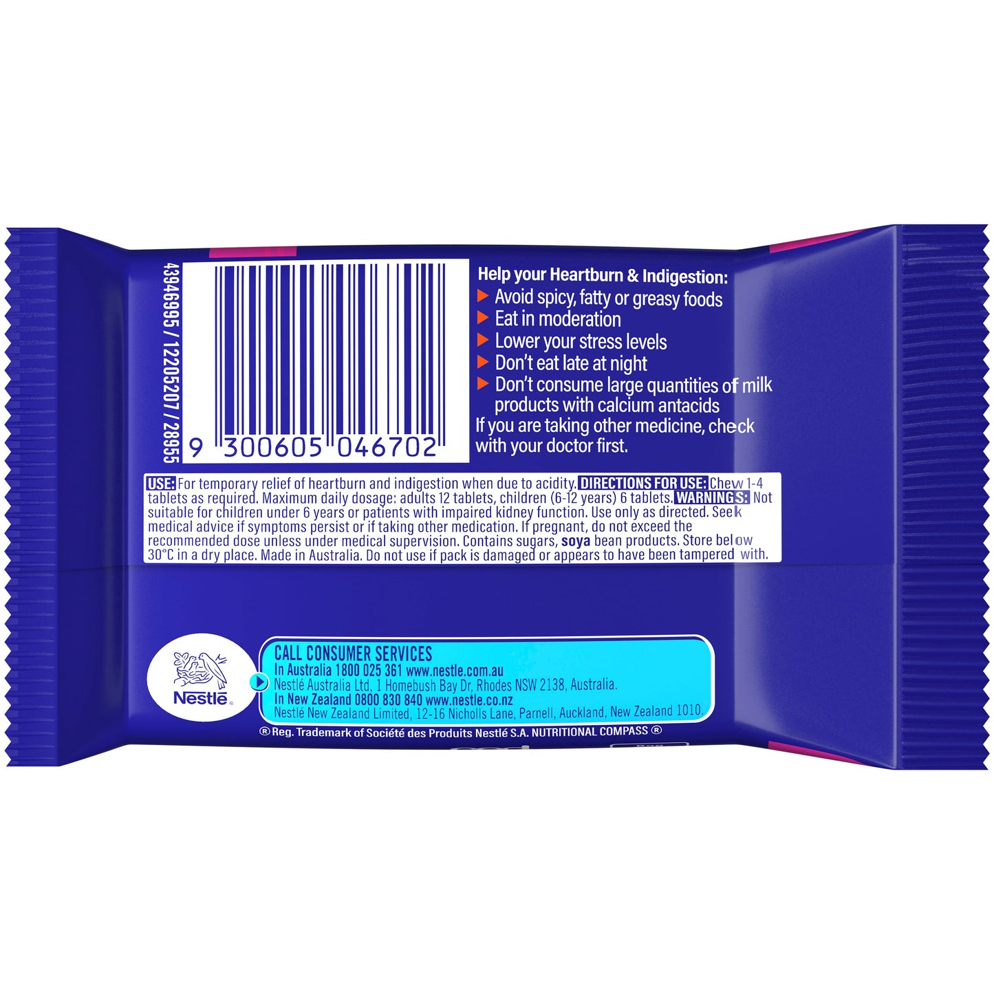 QUICK-EZE CHEWY SUGAR FOREST BERRY MP 24TAB 120g