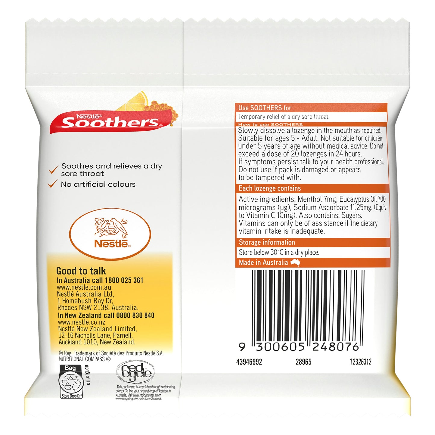 Soothers Honey & Lemon 3x10 Lozenge Multipack