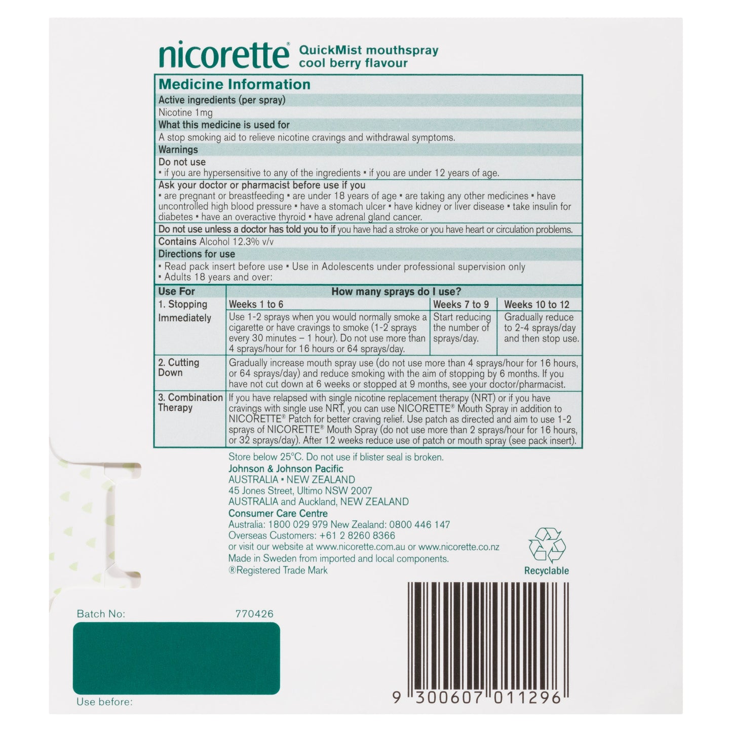 NICORETTE QUICKMIST BERRY SPRAY DUO 13.2ML
