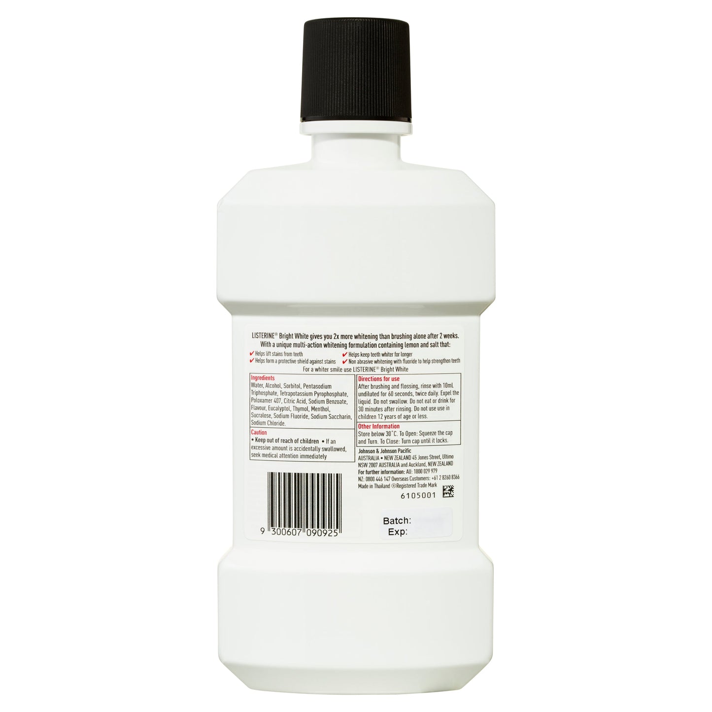 Listerine Bright White Mouthwash 500ml