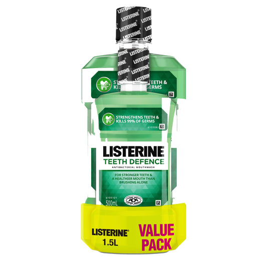 Listerine Teeth Defence Mouthwash 1 Litre + 500ml Value Pack