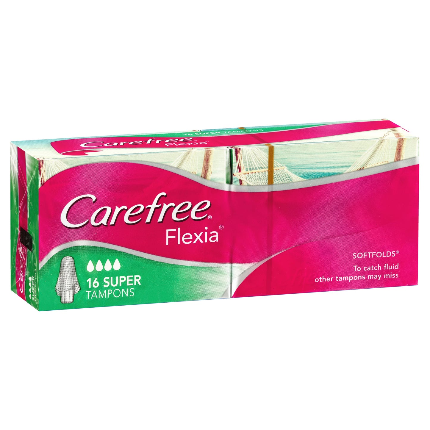 Carefree Tampons Flexia Super With Wings 16 Pack