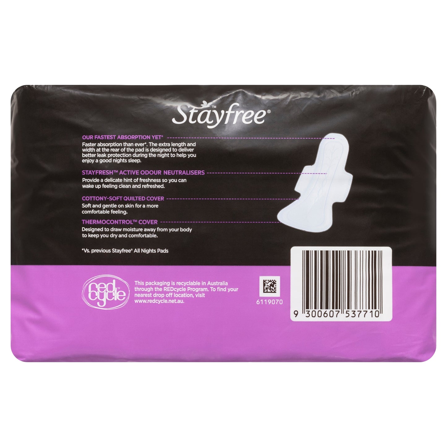 Stayfree All Nights Extra Long with Wings Pads 10 Pack