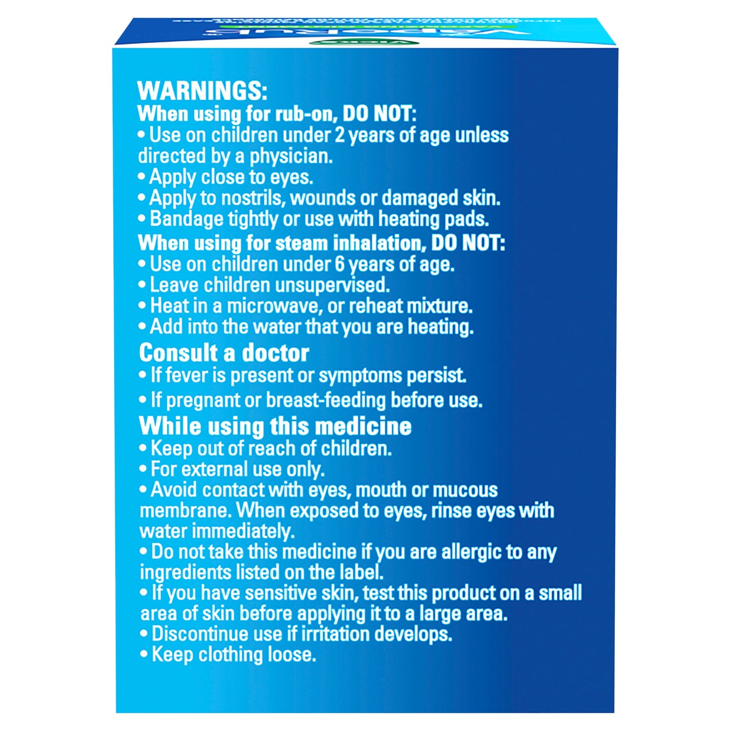Vicks VapoRub Ointment Decongestant Chest Rub 100g
