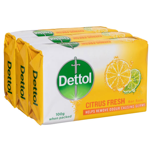 Dettol Citrus Fresh Bar Soap 100g 3PK